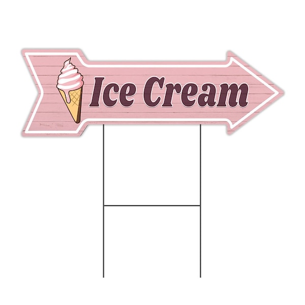 Signmission Ice Cream Arrow Yard Sign Funny Home Decor 36in Wide C-ARROW12-DS-999806 - main